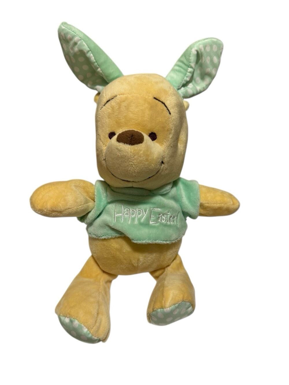 Disney Baby Winnie The Pooh Happy Easter 12” Stuffed Plush Crinkle Ears Lovey